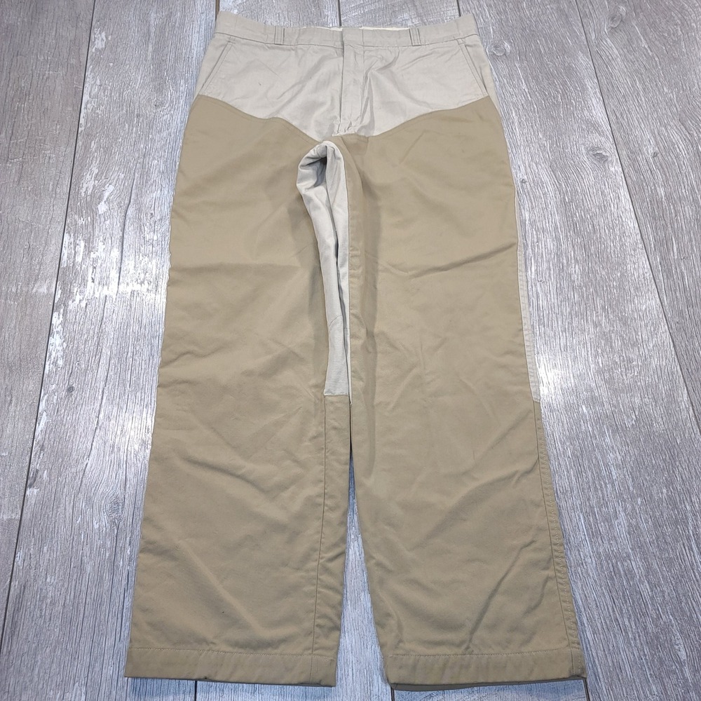 Vintage L.L. Bean Hunting Pants Mens 34 Tan Two Tone Nylon Patch Upland Field